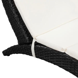 Klappbare Rattan Sonnenliege mit Auflage