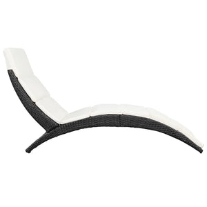 Klappbare Rattan Sonnenliege mit Auflage