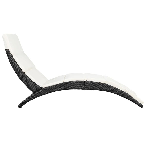 Klappbare Rattan Sonnenliege mit Auflage