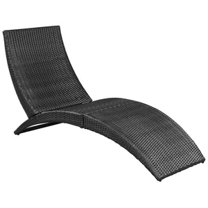 Klappbare Rattan Sonnenliege mit Auflage
