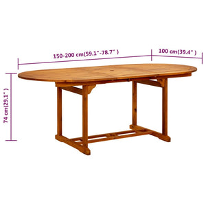 Akazienholz Gartentisch, 150-200 cm