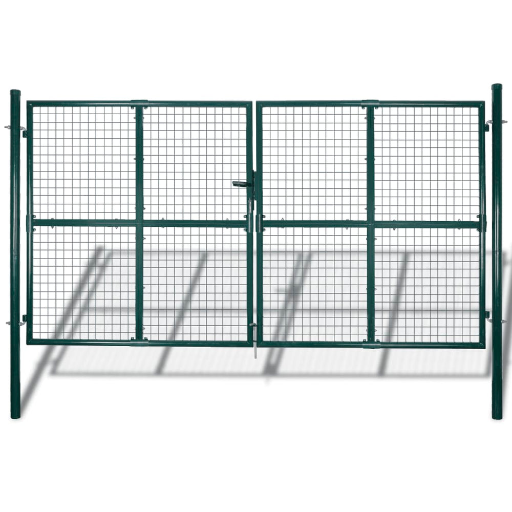 Doppeltür-Gartentor 300x150 cm pulverbeschichteter Stahl