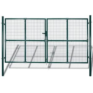Doppeltür-Gartentor 300x150 cm pulverbeschichteter Stahl