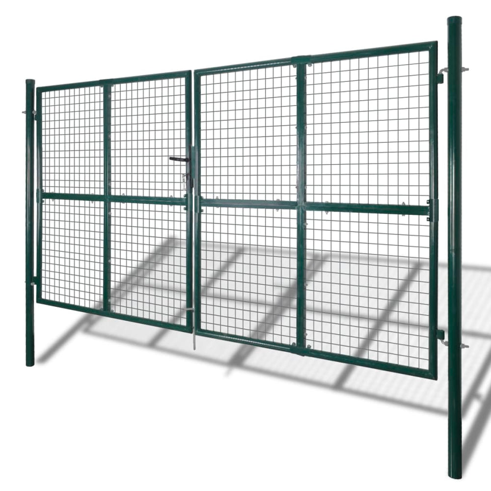 Doppeltür-Gartentor 300x150 cm pulverbeschichteter Stahl