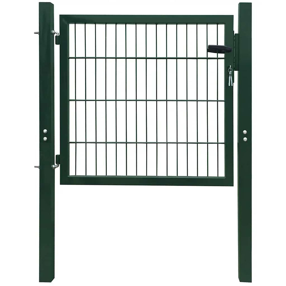 vidaXL Garden Gate Steel Green 100x100 cm