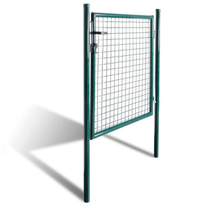 Einzeltür-Gartentor 100x100 cm pulverbeschichteter Stahl