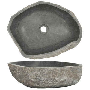 Flussstein Waschbecken Oval 45-53 cm