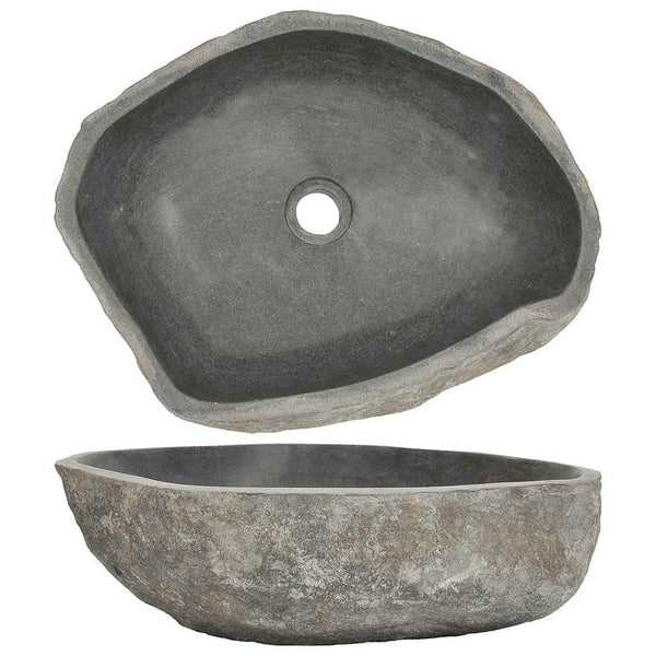Flussstein Waschbecken Oval 45-53 cm