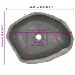 Waschbecken Flussstein Oval (45-53)x(34-41) cm