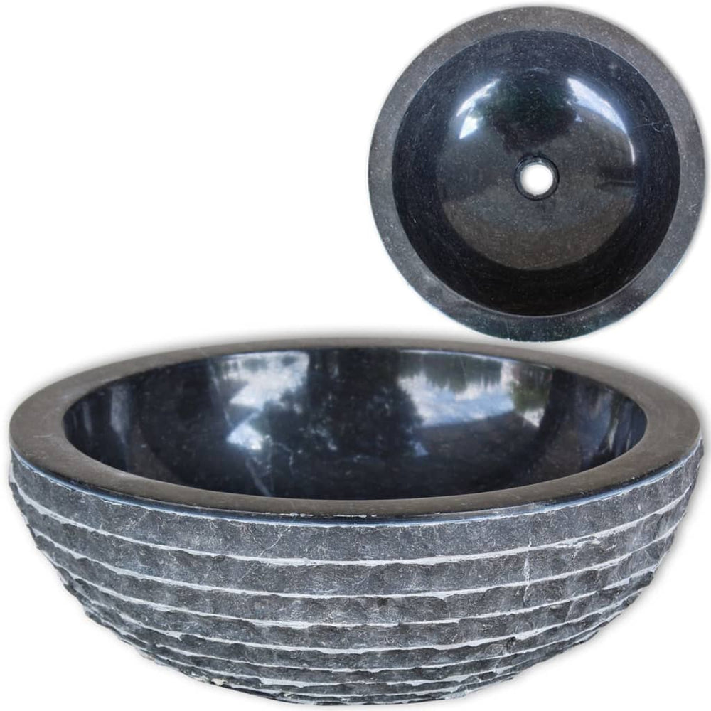 Schwarzes Marmor Waschbecken - 40cm