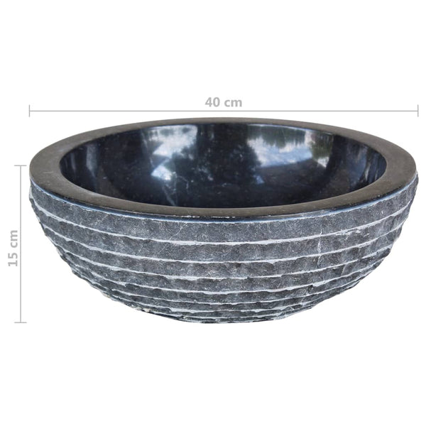 Schwarzes Marmor Waschbecken - 40cm