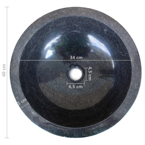 Schwarzes Marmor Waschbecken - 40cm