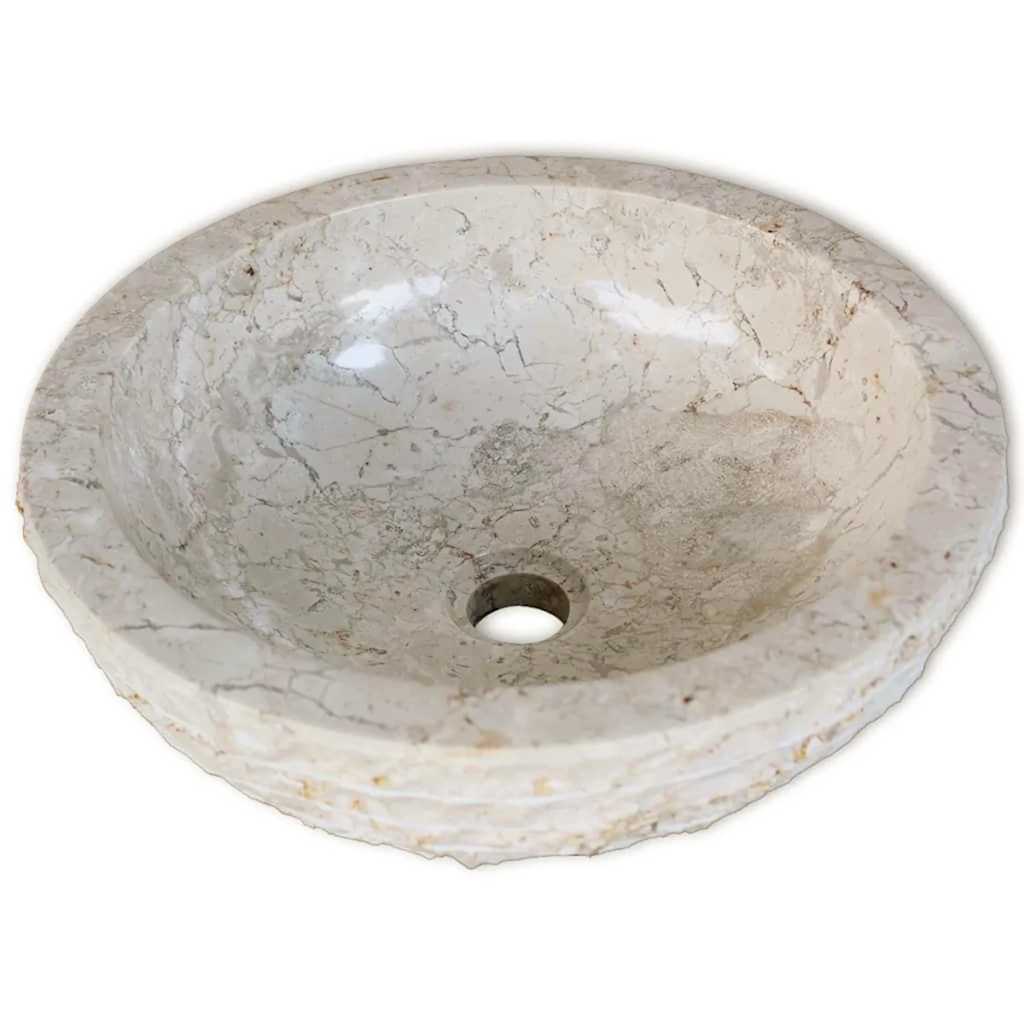 Marmor Waschbecken Creme 40 cm