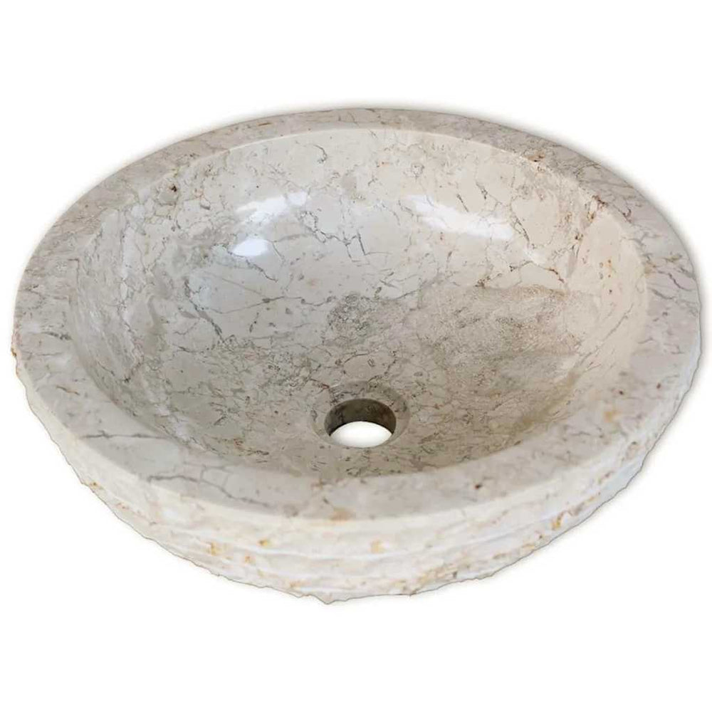 Waschbecken Marmor 40 cm Creme