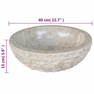 Waschbecken Marmor 40 cm Creme