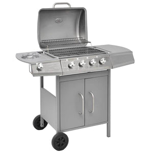 Gasgrill 4+1 Flammen Silber