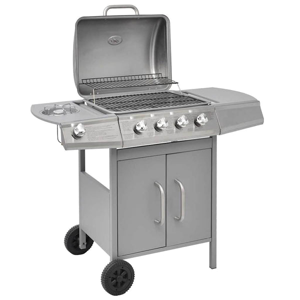 Gasgrill 4+1 Flammen Silber