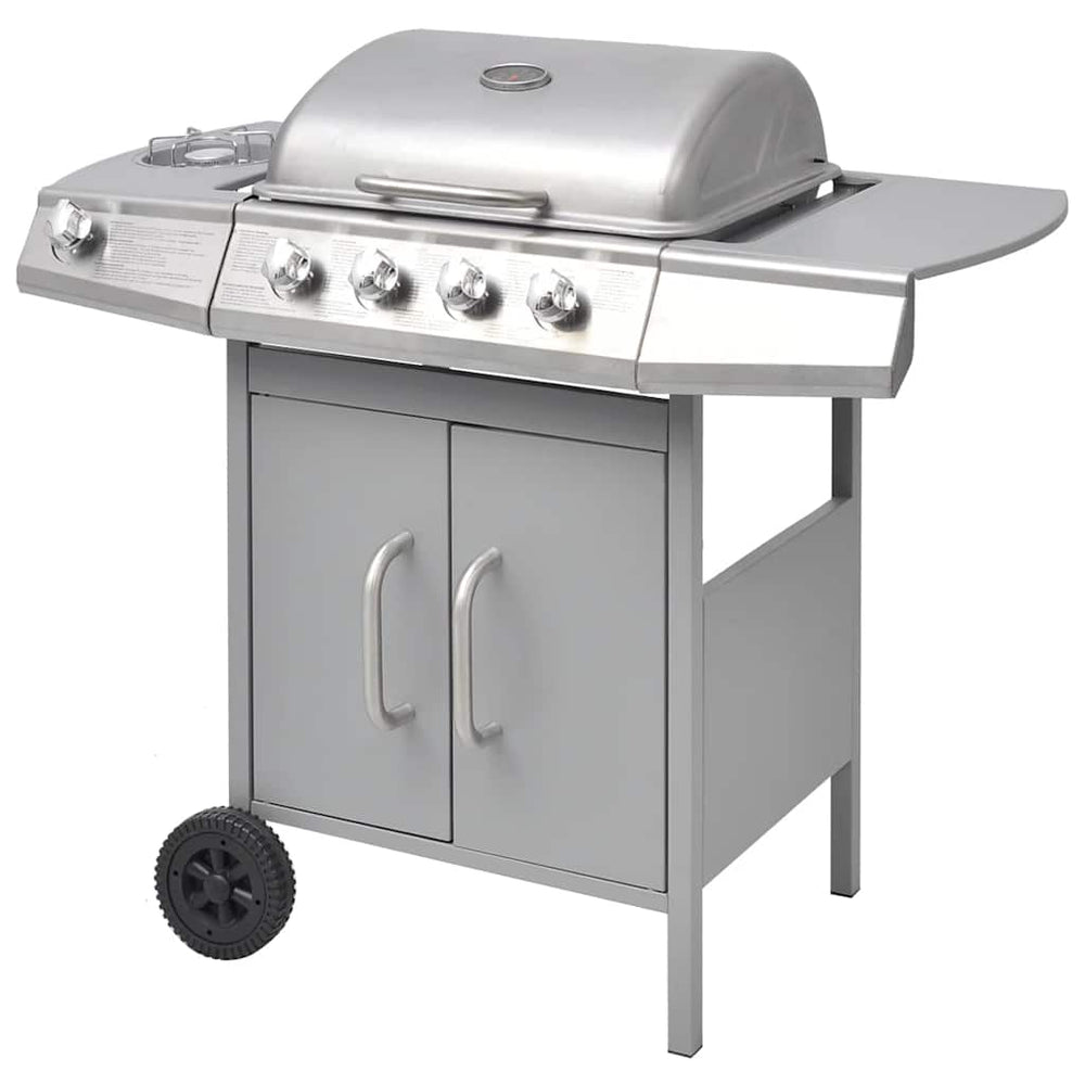 Gasgrill 4+1 Flammen Silber