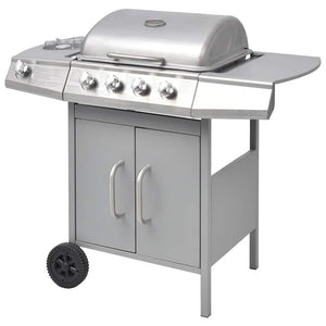 Gasgrill 4+1 Flammen Silber