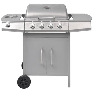 Gasgrill 4+1 Flammen Silber