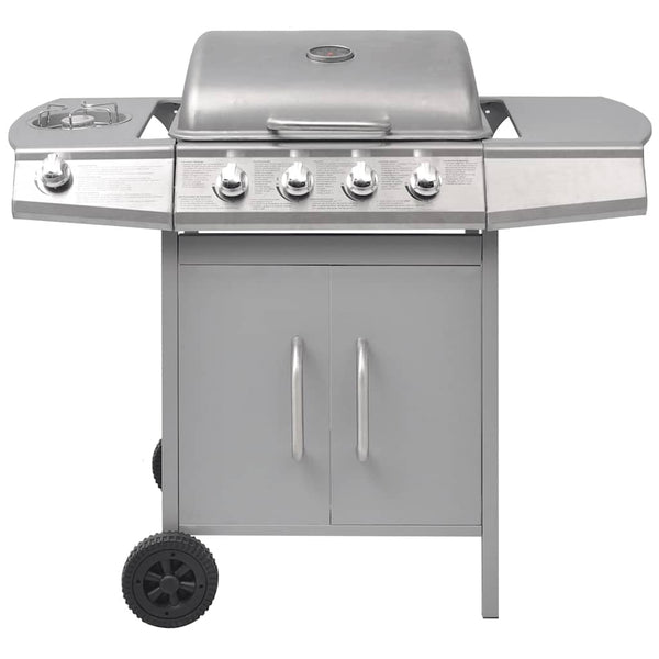 Gasgrill 4+1 Flammen Silber