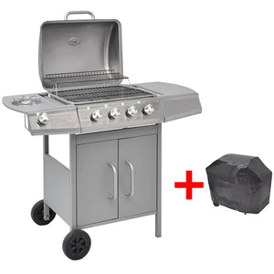 Gasgrill 4+1 Flammen Silber