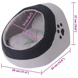 vidaXL Niche pour chat gris et noir M