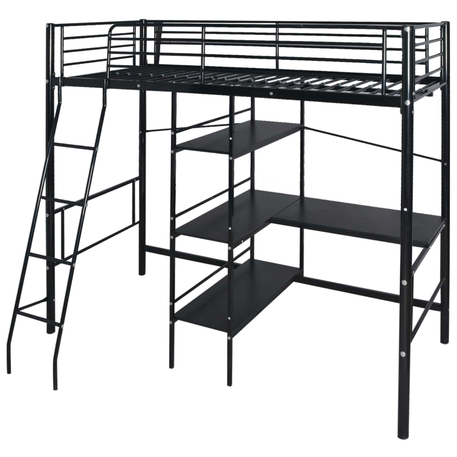 Bett mit Matratze Schwarz 200 x 90 cm Metall