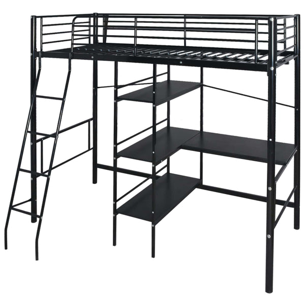 Bett mit Matratze Schwarz 200 x 90 cm Metall
