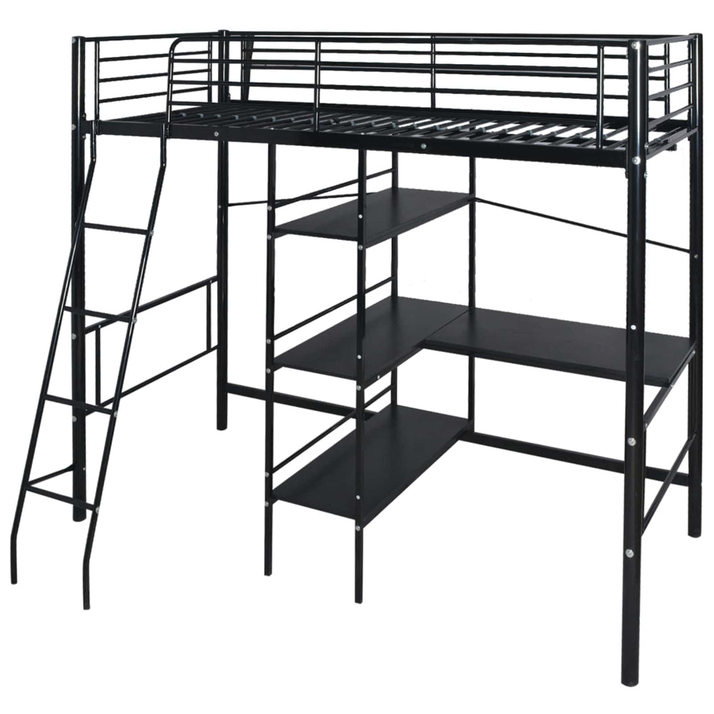 Bett mit Matratze Schwarz 200 x 90 cm Metall