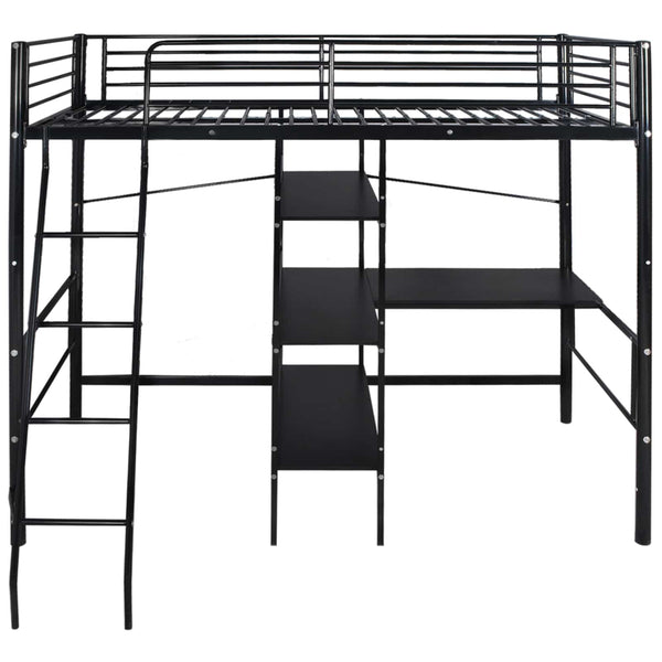 Bett mit Matratze Schwarz 200 x 90 cm Metall