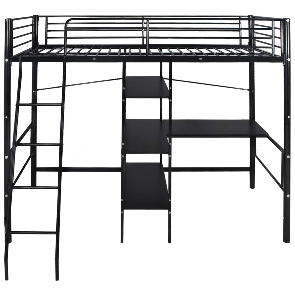 Bett mit Matratze Schwarz 200 x 90 cm Metall