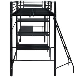 Bett mit Matratze Schwarz 200 x 90 cm Metall