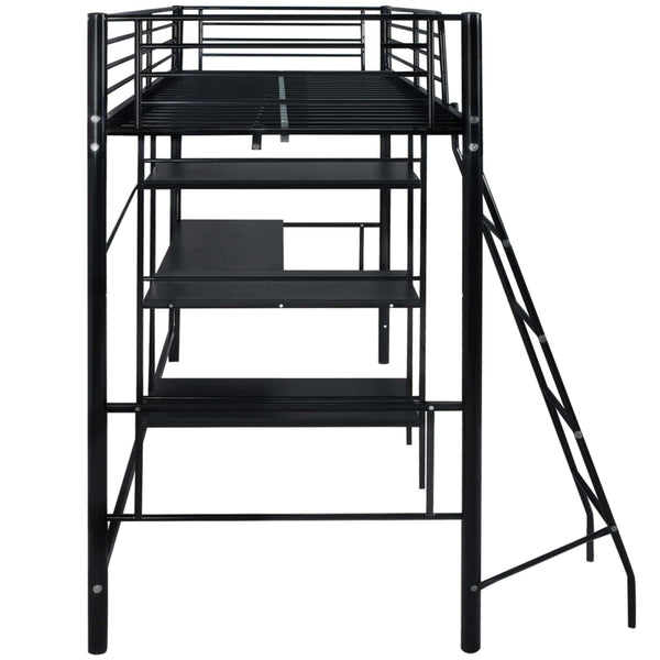 Bett mit Matratze Schwarz 200 x 90 cm Metall