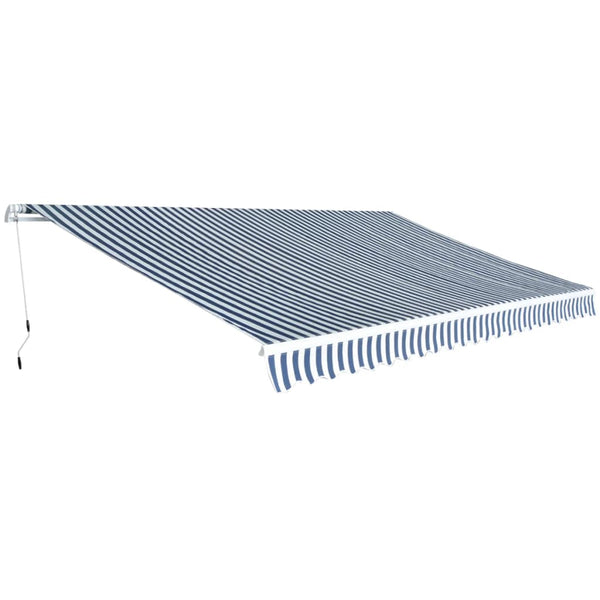 Gelenkarmmarkise 500 cm, Blau-Weiß, Handbetrieb
