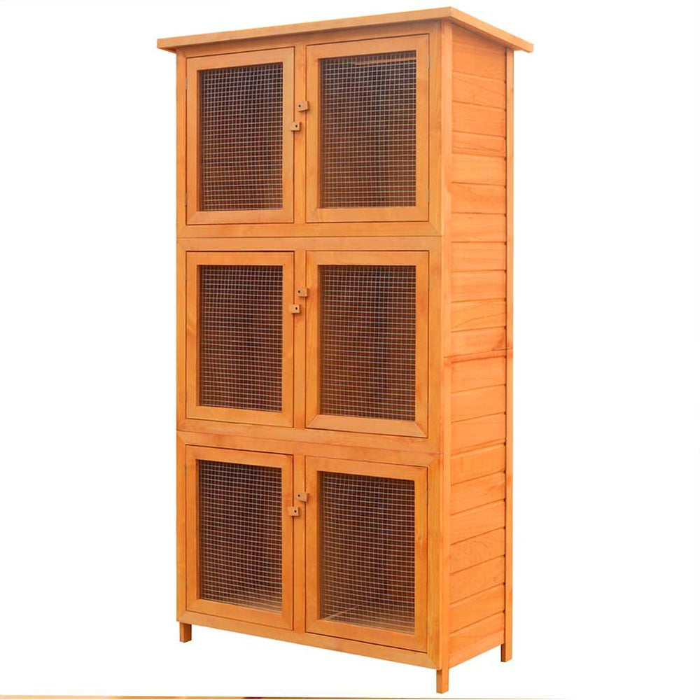 Kleintier-/Kaninchenstall 6 Boxen Holz