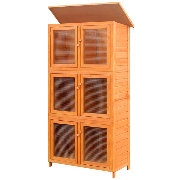 Kleintier-/Kaninchenstall 6 Boxen Holz