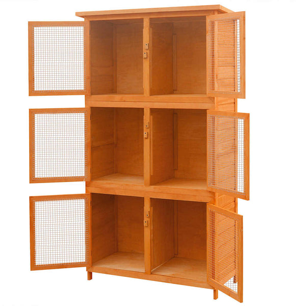 Kleintier-/Kaninchenstall 6 Boxen Holz