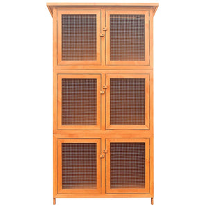 Kleintier-/Kaninchenstall 6 Boxen Holz