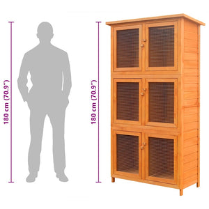 Kleintier-/Kaninchenstall 6 Boxen Holz