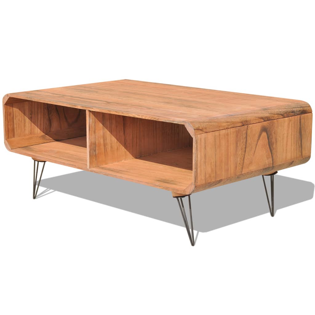 Couchtisch 90×55,5×38,5 cm Massivholz Paulownia Braun