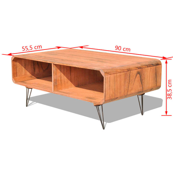 Couchtisch 90×55,5×38,5 cm Massivholz Paulownia Braun