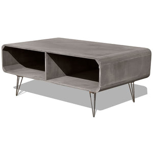 Couchtisch 90×55,5×38,5 cm Massivholz Paulownia Grau