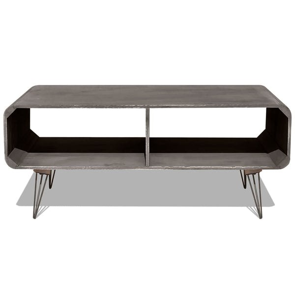 Couchtisch 90×55,5×38,5 cm Massivholz Paulownia Grau