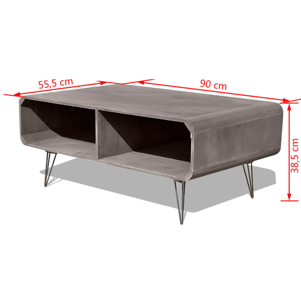 Couchtisch 90×55,5×38,5 cm Massivholz Paulownia Grau