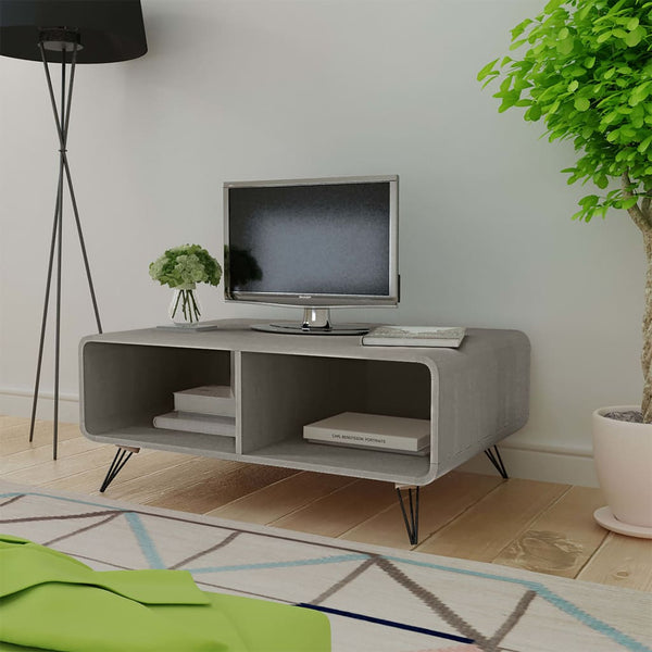 Couchtisch 90×55,5×38,5 cm Massivholz Paulownia Grau