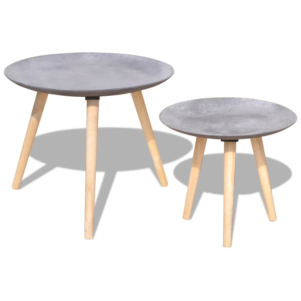 vidaXL Lot de 2 tables basses/d'appoint 55 cm et 44 cm gris béton