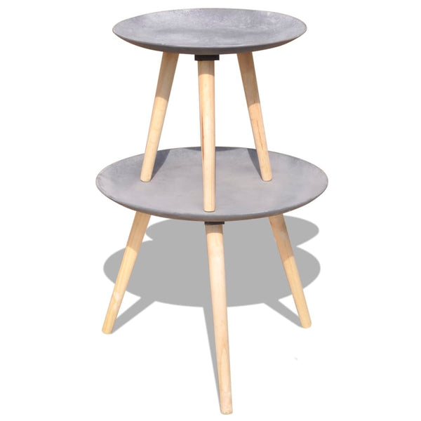 vidaXL Lot de 2 tables basses/d'appoint 55 cm et 44 cm gris béton