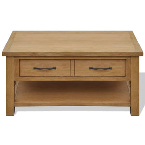 vidaXL Table basse 88x53x45 cm Bois de chêne massif