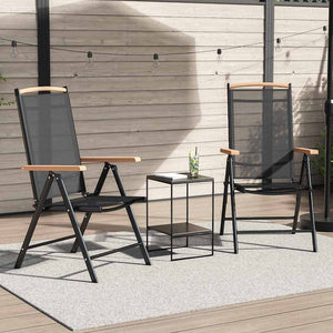 Klappbare Gartenstühle 2er Set Aluminium Textilene Schwarz